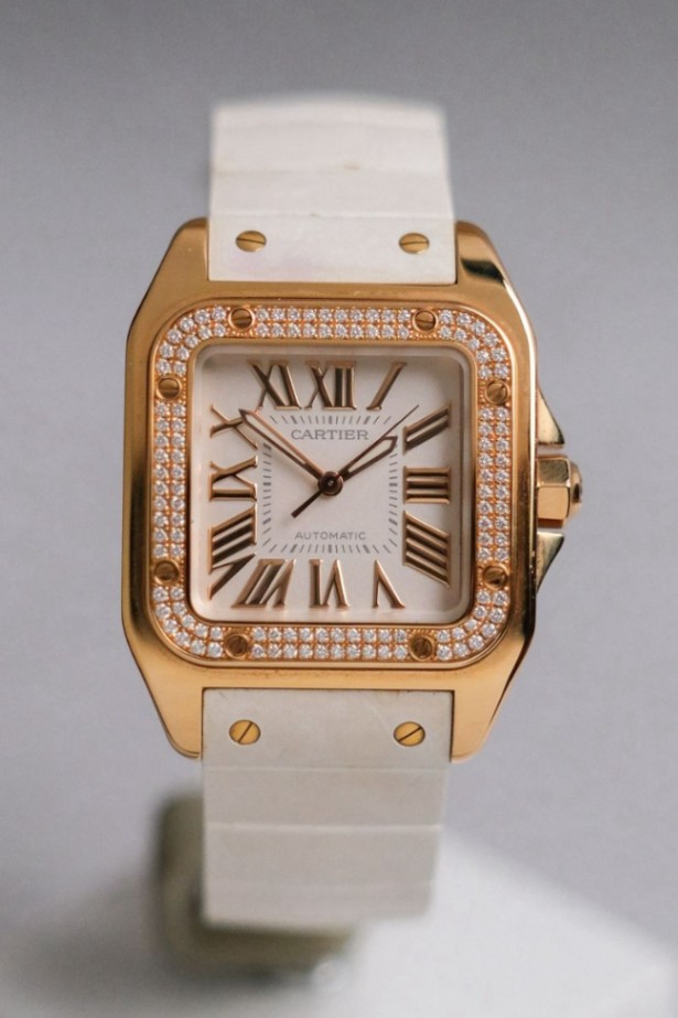 Cartier Santos 100 18K Rose Gold Diamond Ref. 2879 thumbnail 1