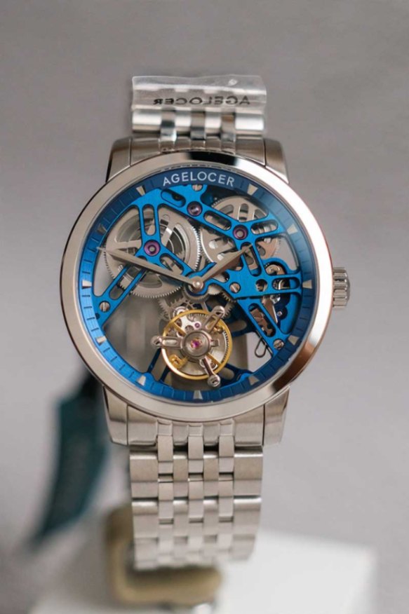 AGELOCER Original Hollow Blue Free-Sprung Flying Tourbillon 9004A9