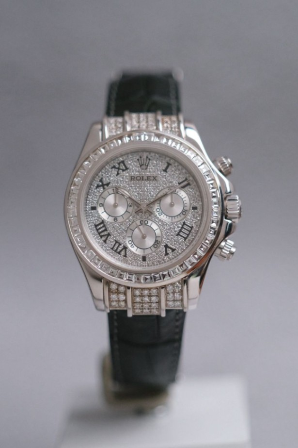 Rolex Daytona Full 18K White Gold Diamond