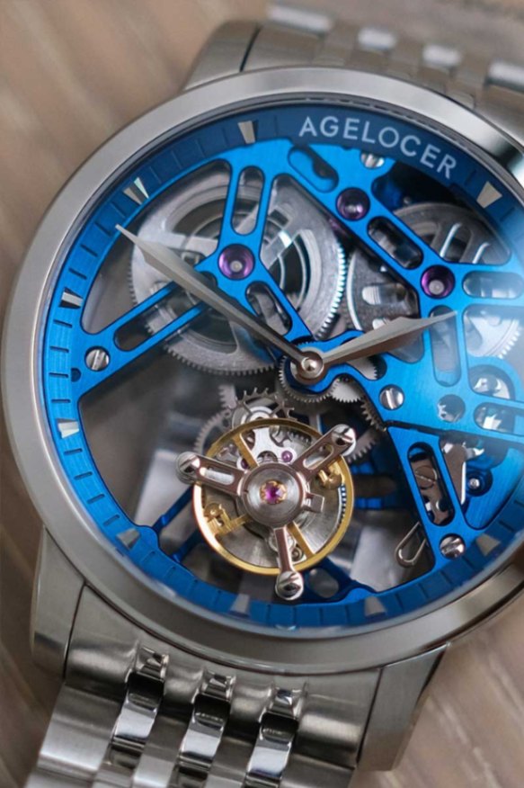 AGELOCER Original Hollow Blue Free-Sprung Flying Tourbillon 9004A9 thumbnail 5