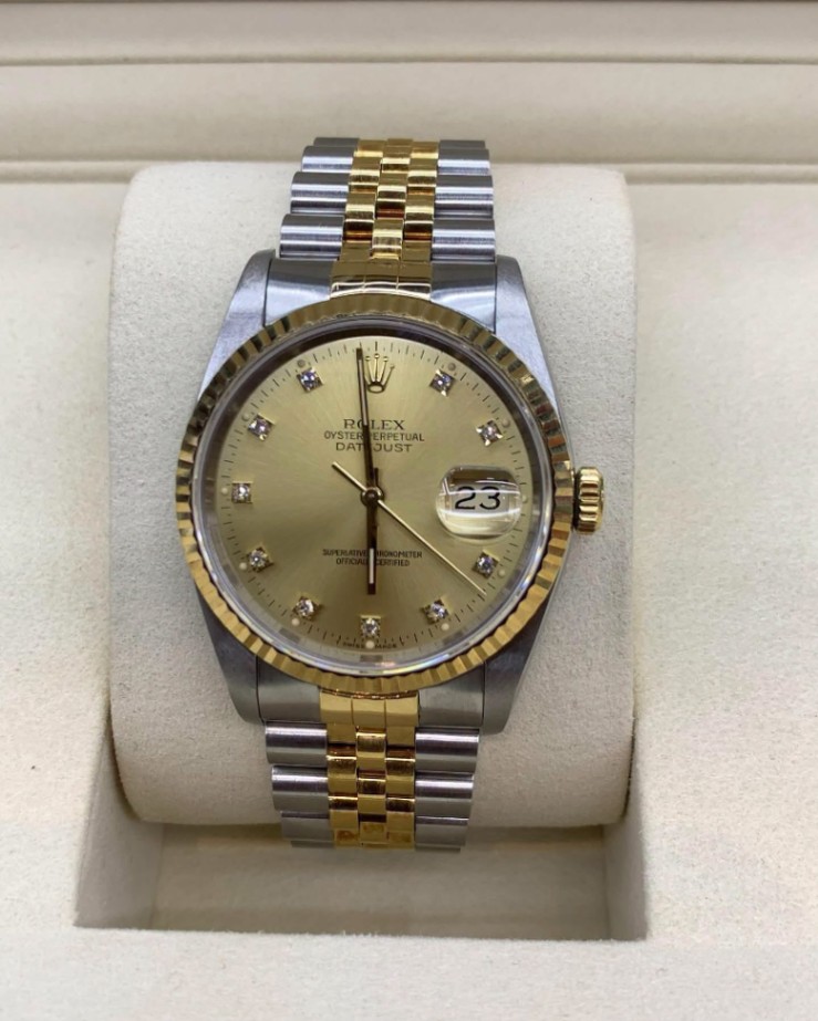 ROLEX Datejust 36 16233 Champagne Diamond Dial