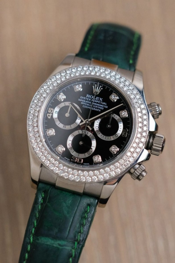 Rolex Cosmograph Daytona 18K White Gold Diamond Bezel thumbnail 5