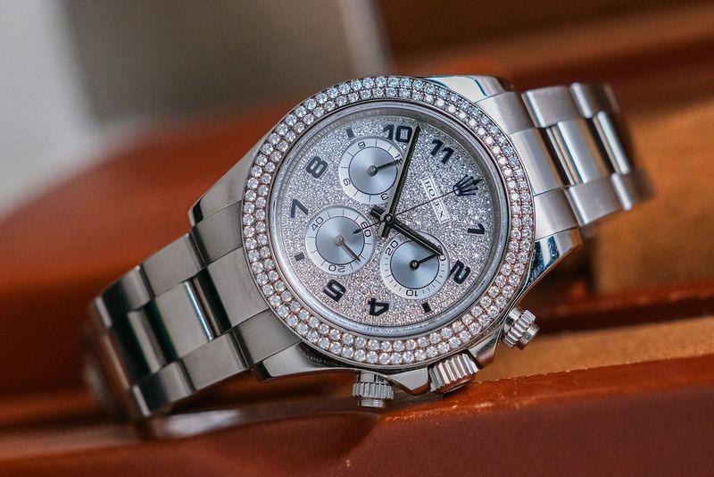 Rolex Daytona Full 18K White Gold Diamond Paved Dial - Image 5