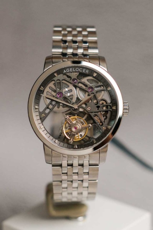 AGELOCER Original Hollow Black Free-Sprung Flying Tourbillon