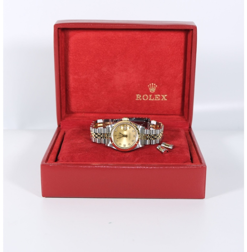 Rolex Datejust 69173 Champagne Diamond Dial Two-Tone Jubilee 1991 26mm. - Image 4