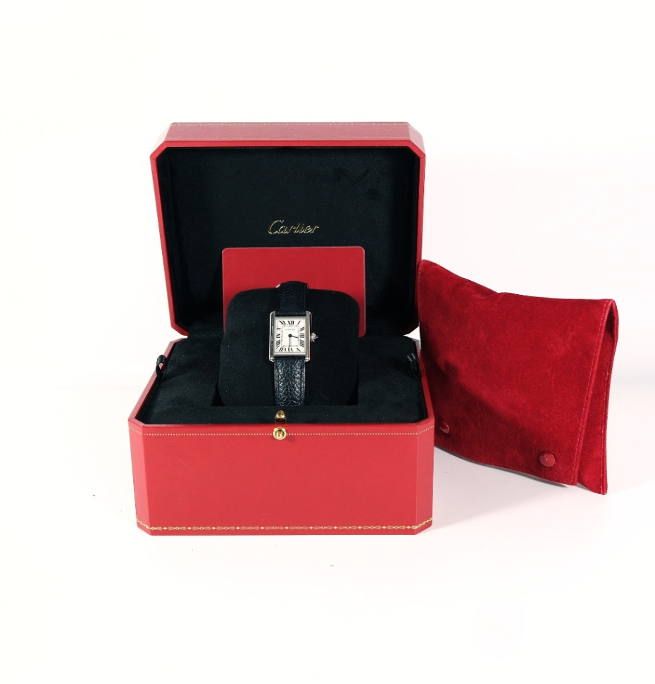Cartier Tank Must WSTA0042 Small Silver Dial Black leather strap 2022 - Image 5