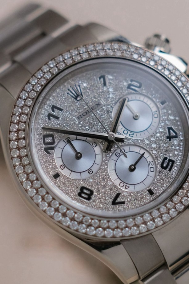 Rolex Daytona Full 18K White Gold Diamond Paved Dial thumbnail 3