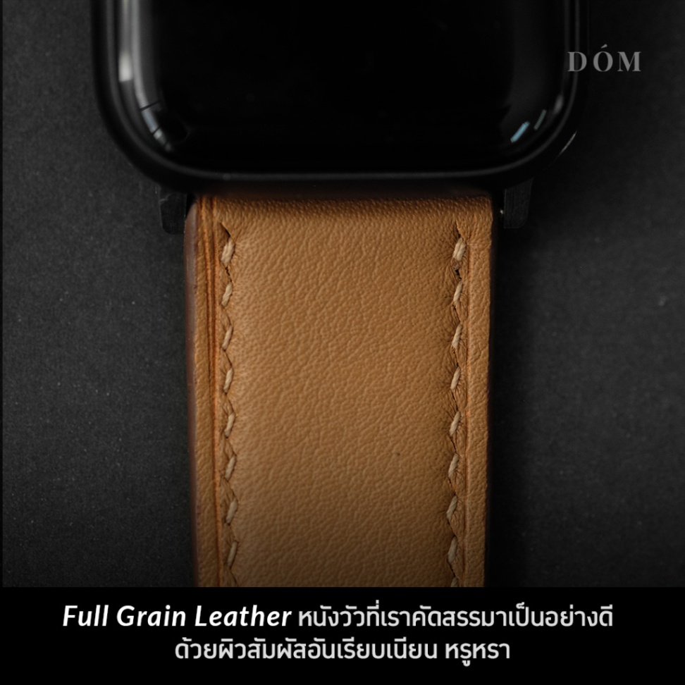DOM Handcrafted Full-Grain Leather Apple Watch Strap | สาย Apple Watch หนังแท้ Full-Grain แฮนด์เมด - Image 3