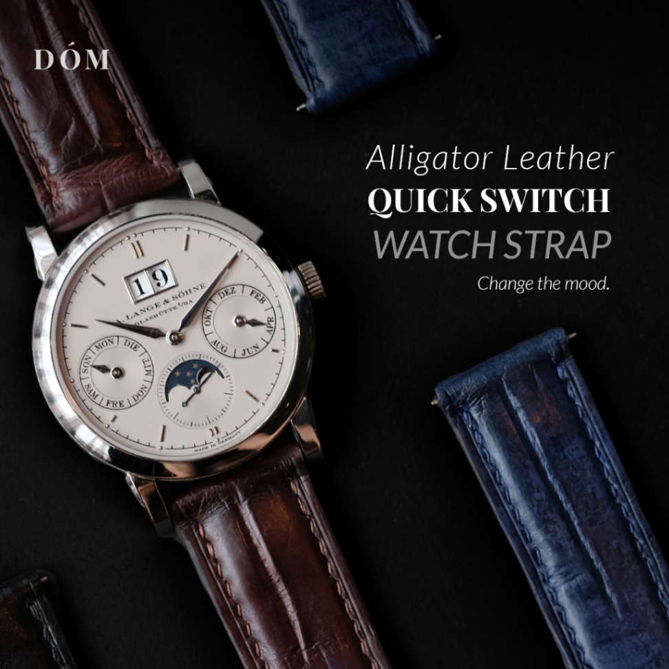 DOM Genuine Alligator Leather Watch Strap | สายนาฬิกาหนังจระเข้แท้ พร้อมระบบ QuickSwitch | 18mm 20mm 22mm - Image 1