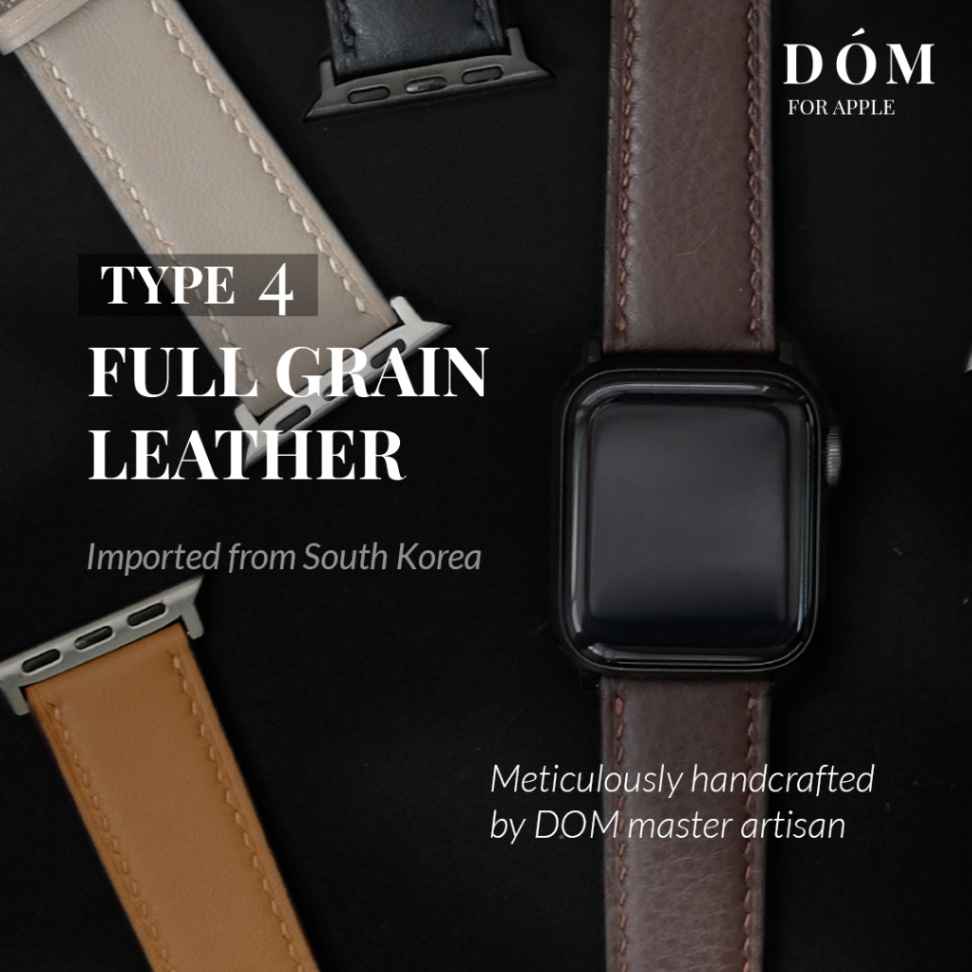 DOM Handcrafted Full-Grain Leather Apple Watch Strap | สาย Apple Watch หนังแท้ Full-Grain แฮนด์เมด - Image 1