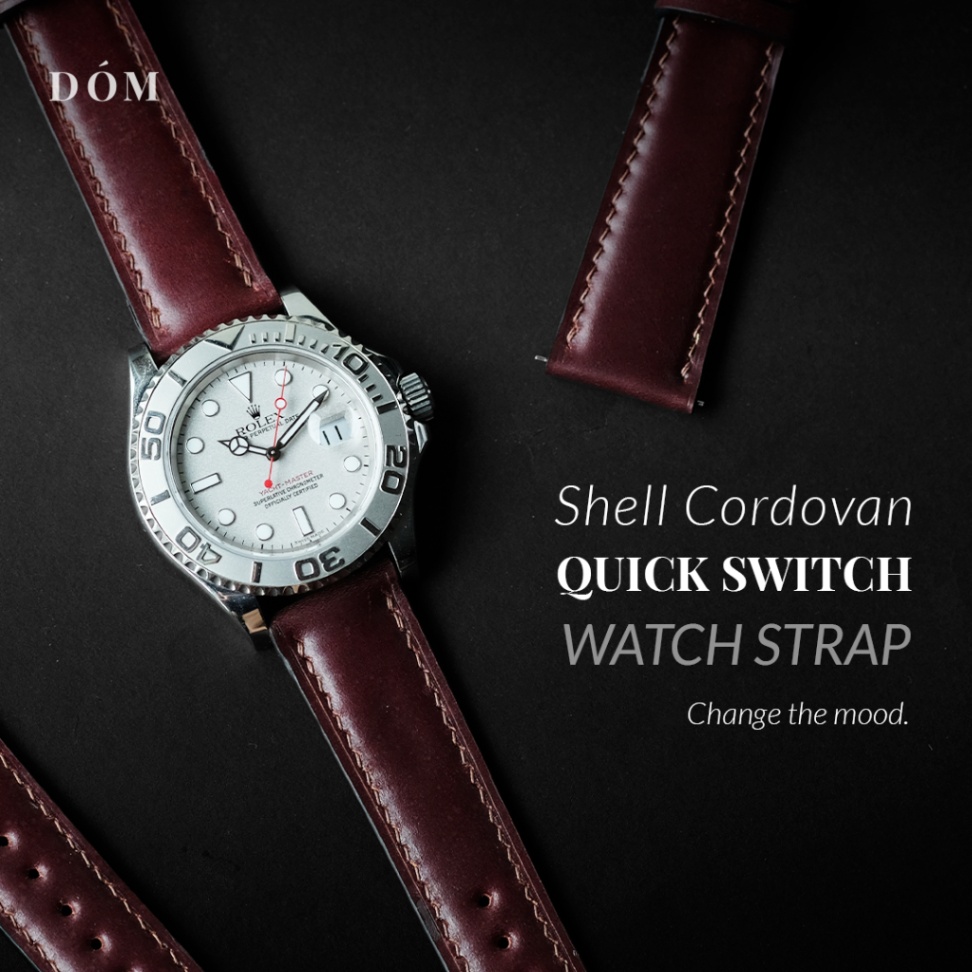 สายนาฬิกา DOM Premium Shell Cordovan Watch Strap – Handcrafted Shell Cordovan Leather Quick Switch System | 18mm 20mm 22mm - Image 1