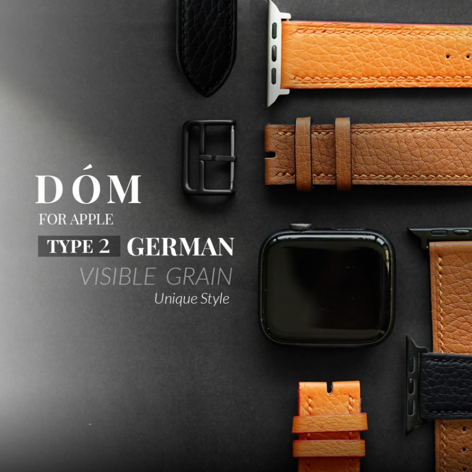 สายนาฬิกา DOM TYPE 02 - German Deep Grain Apple Watch Strap สายนาฬิกา แอปเปิ้ลวอช สาย Apple Watch หนังแท้ - Image 1