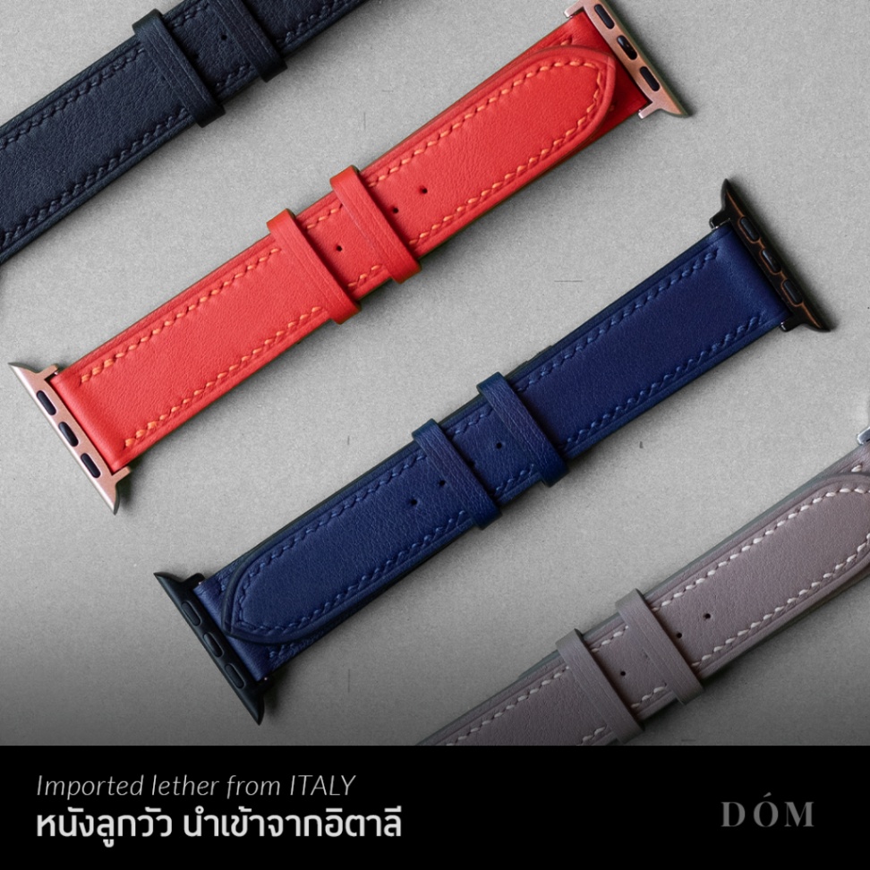 สายนาฬิกา DOM Apple Watch Strap TYPE01 - Italian Fine Grain สายแอปเปิ้ลวอช สาย Apple Watch หนังแท้ - Image 5