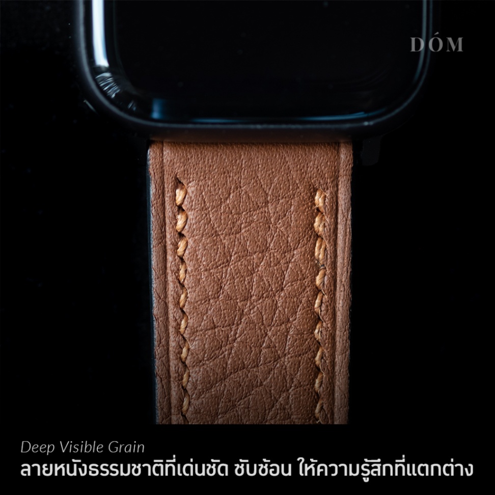 สายนาฬิกา DOM TYPE 02 - German Deep Grain Apple Watch Strap สายนาฬิกา แอปเปิ้ลวอช สาย Apple Watch หนังแท้ - Image 4