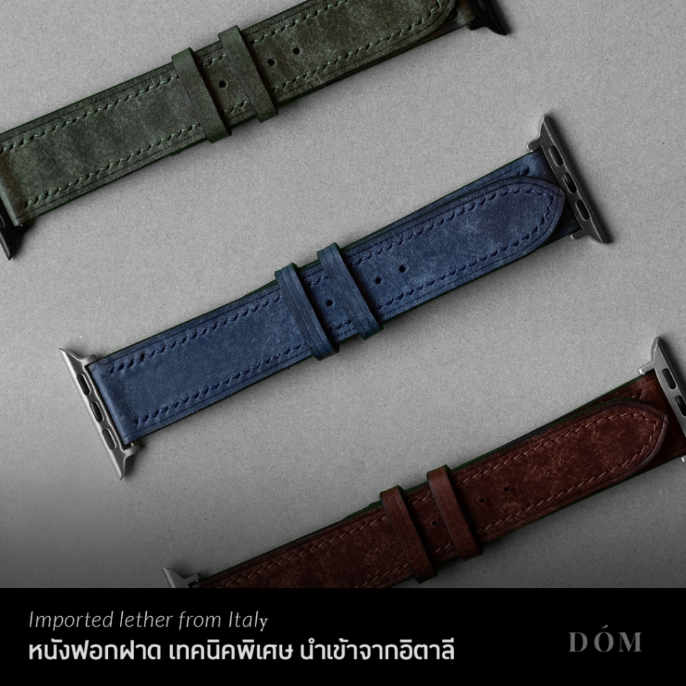 สายนาฬิกา Apple Watch DOM TYPE 03 - สายนาฬิกาหนังแท้ Italian Vegetable Tanned สายแอปเปิ้ลวอชหนังแท้ - Image 5